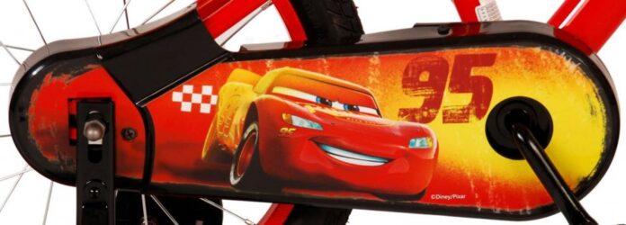 Bicicleta pentru copii EL Disney Cars 16 inch CB, frana de mana pe roata fata, scaun si ghidon reglabil, roti gonflabile, stopuri reflectorizante, roti ajutatoare demontabile