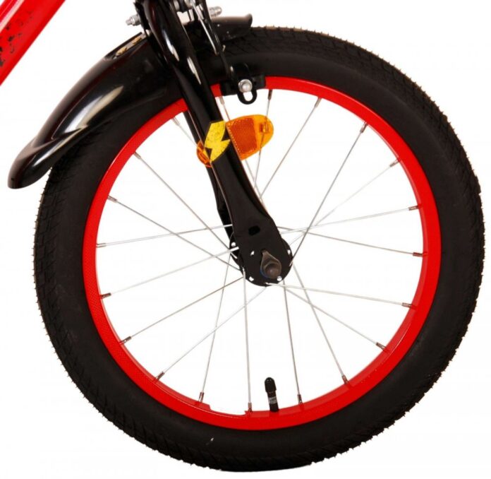 Bicicleta pentru copii EL Disney Cars 16 inch CB, frana de mana pe roata fata, scaun si ghidon reglabil, roti gonflabile, stopuri reflectorizante, roti ajutatoare demontabile