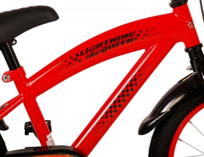 Bicicleta pentru copii EL Disney Cars 16 inch CB, frana de mana pe roata fata, scaun si ghidon reglabil, roti gonflabile, stopuri reflectorizante, roti ajutatoare demontabile