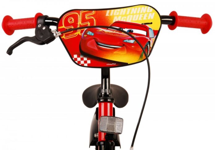 Bicicleta pentru copii EL Disney Cars 16 inch CB, frana de mana pe roata fata, scaun si ghidon reglabil, roti gonflabile, stopuri reflectorizante, roti ajutatoare demontabile