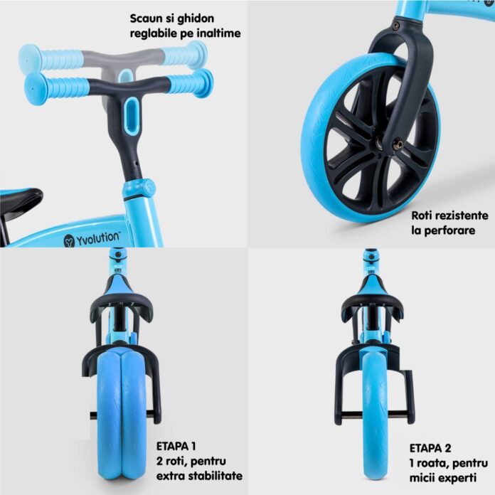 Bicicleta copii fara pedale Yvolution Y Velo Junior pink 9 inch, roti duble spate, varsta 18 luni-3 ani, scaun si ghidon reglabile in inaltime, greutatea maxima a copilului 20 kg Bicicleta copii fara pedale Yvolution Y Velo Junior pink 9 inch, roti duble spate, varsta 18 luni-3 ani, scaun si ghidon reglabile in inaltime, greutatea maxima a copilului 20 kg
