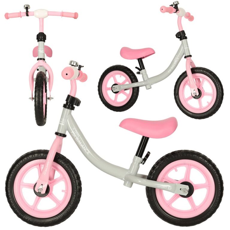 Bicicleta de echilibru fara pedale pentru copii, Ikonka, cu Ghidonul si Saua reglabile in inaltime, greutate redusa 1.8 kg, Trike Fix Balance Blue
