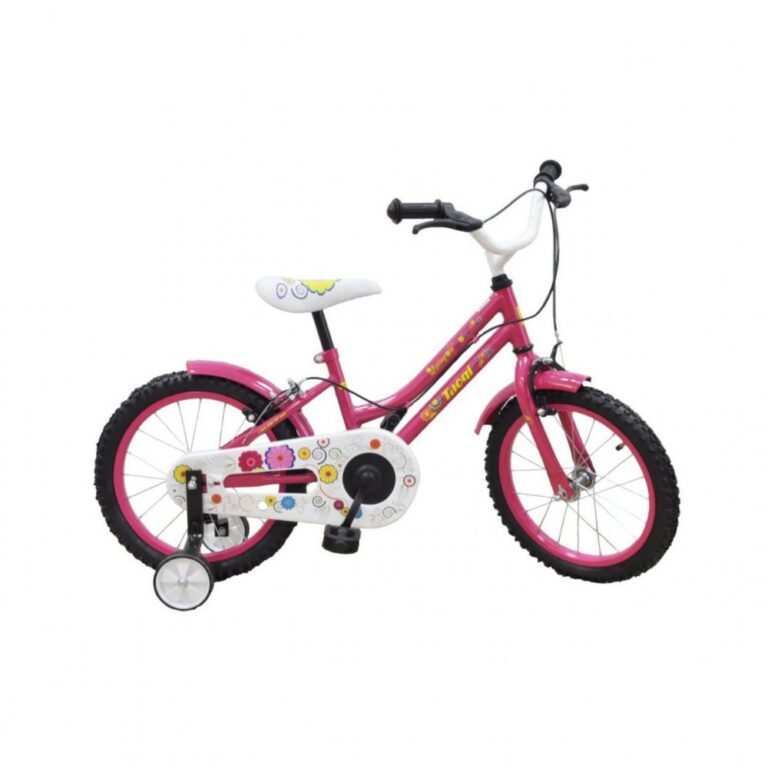 Bicicleta pentru copii Novokids My first Bike Rosu, roti 16 inch, greutate admisa 35 kg, cadru din otel, roti ajutatoare, ghidon reglabil pe inaltime