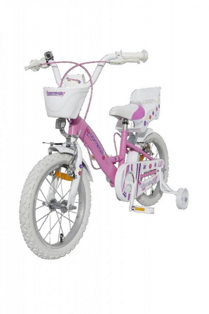 Bicicleta pentru copii Novokids SplendOr PRO Line Edition Rosu, Cosulet, Roti 16 inch, Maxim 35 kg, Cadru din otel, Roti ajutatoare detasabile, Ghidon reglabil pe inaltime