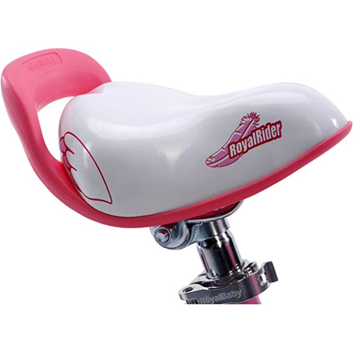 Bicicleta pentru copii Royal Baby Little Swan Roz 12 inch, roti ajutatoare, cosulet, sonerie, varsta 2-4 ani