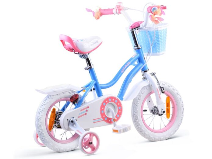 Bicicleta pentru copii Royal Baby StarGirl Albastru 2-4 ani, Roti 12 Inch, Frana fata V-Brake, Spate Tambur, Roti Ajutatoare