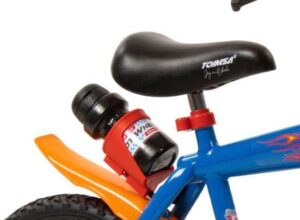 Bicicleta pentru copii Toimsa Hot Wheels 14 inch cu roti ajutatoare, suport si sticla de apa Bicicleta pentru copii Toimsa Hot Wheels 14 inch cu roti ajutatoare, suport si sticla de apa