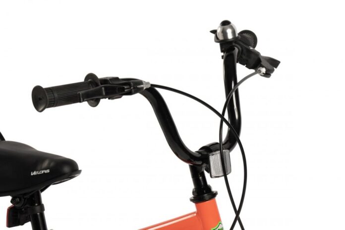 Bicicleta pentru copii Velors V1403B PortocaliuVerde 14 inch, cu roti ajutatoare, cadru din otel, varsta 3-5 ani