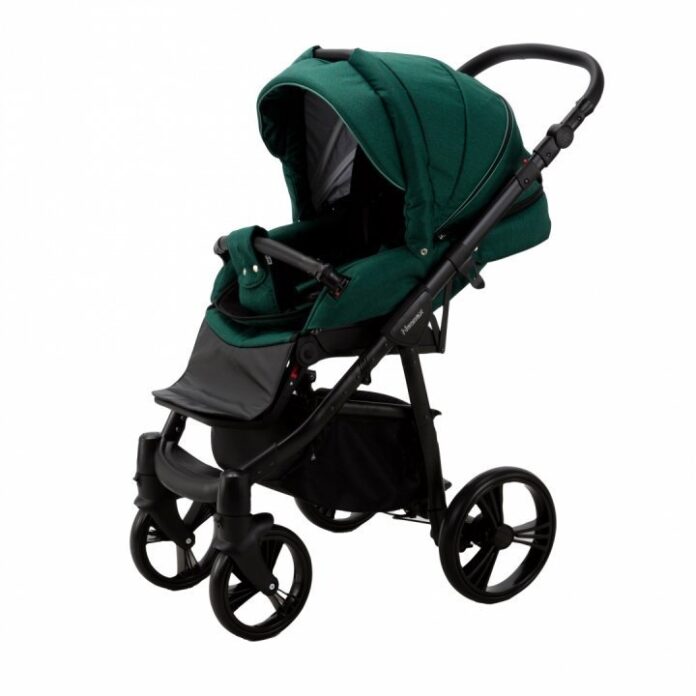 Carucior 3 in 1 Adamex Neonex tip 52C amazon green cu scaun auto iSize, spatar reglabil pana la orizontala, suspensii, accesorii incluse