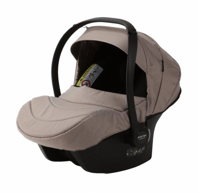 Carucior 3 in 1 Adamex Neonex TK72C Ferrara beige cu scaun auto iSize, piesa sport reversibila, landou cu spatar reglabil, roti pivotante, cadru cu suspensii elastice, accesorii incluse
