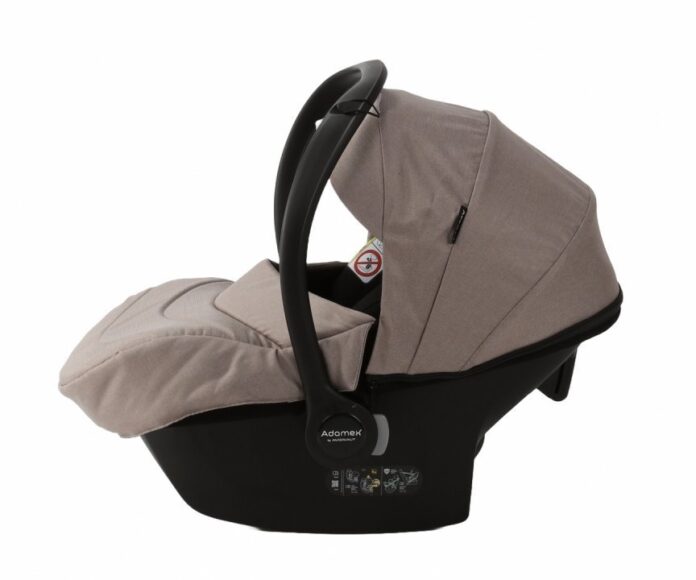 Carucior 3 in 1 Adamex Neonex TK72C Ferrara beige cu scaun auto iSize, piesa sport reversibila, landou cu spatar reglabil, roti pivotante, cadru cu suspensii elastice, accesorii incluse