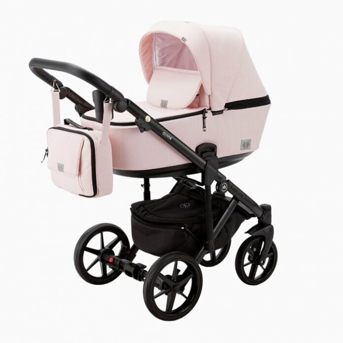 Carucior 3 in 1 Adamex Olivia Linen EcoLeather PS22 Powder Pink cu scaun auto iSize, landou cu suport de cap reglabil pe inaltime, parte sport reglabila pana la orizontala, roti cu suspensii Carucior 3 in 1 Adamex Olivia Linen EcoLeather PS22 Powder Pink cu scaun auto iSize, landou cu suport de cap reglabil pe inaltime, parte sport reglabila pana la orizontala, roti cu suspensii