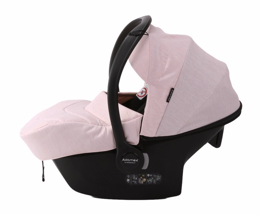 Carucior 3 in 1 Adamex Olivia Linen EcoLeather PS22 Powder Pink cu scaun auto iSize, landou cu suport de cap reglabil pe inaltime, parte sport reglabila pana la orizontala, roti cu suspensii Carucior 3 in 1 Adamex Olivia Linen EcoLeather PS22 Powder Pink cu scaun auto iSize, landou cu suport de cap reglabil pe inaltime, parte sport reglabila pana la orizontala, roti cu suspensii
