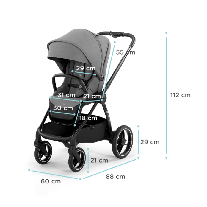 Carucior Kinderkraft Nea 2 in 1 Platinum grey