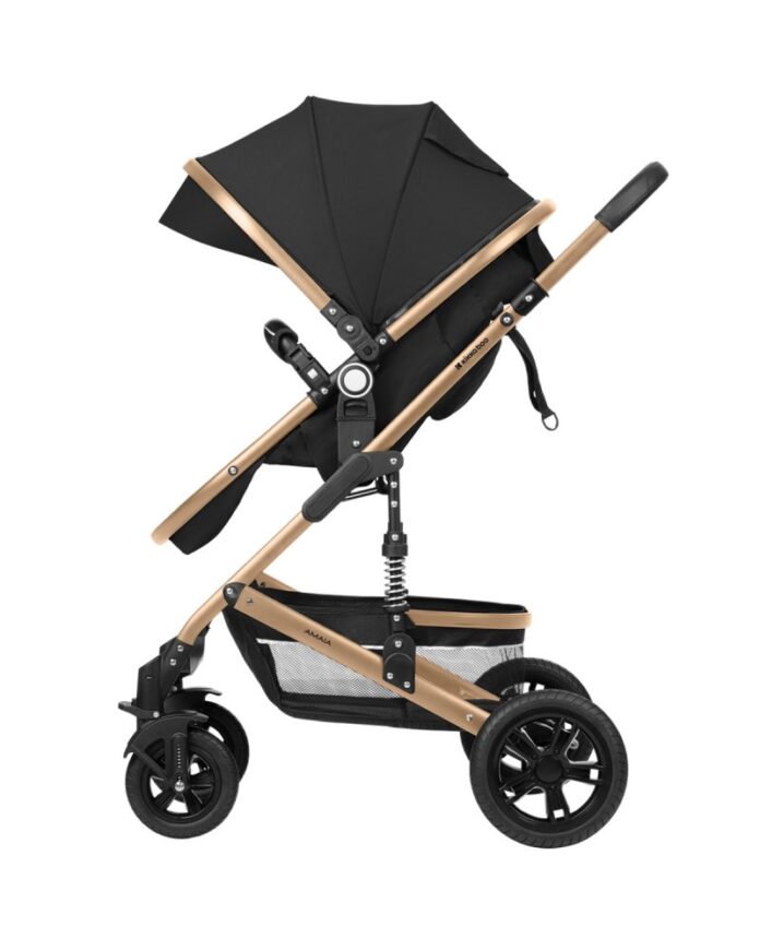 Carucior transformabil KikkaBoo 3in1 Amaia Dark Grey 2024 pana la 22kg,cadru din aluminiu,suspensii pe roti si cadru,spatar reglabil,sezut reversibil,Scaun auto I-Size,geanta,suport pahar si accesorii incluse