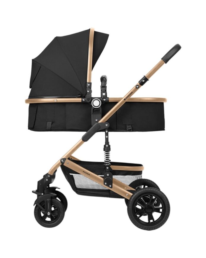 Carucior transformabil KikkaBoo 3in1 Amaia Dark Grey 2024 pana la 22kg,cadru din aluminiu,suspensii pe roti si cadru,spatar reglabil,sezut reversibil,Scaun auto I-Size,geanta,suport pahar si accesorii incluse