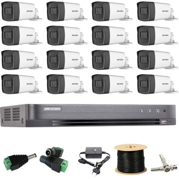 Sistem Supraveghere profesional Hikvision 16 Camere 5MP Turbo HD IR 40m Sistem Supraveghere profesional Hikvision 16 Camere 5MP Turbo HD IR 40m