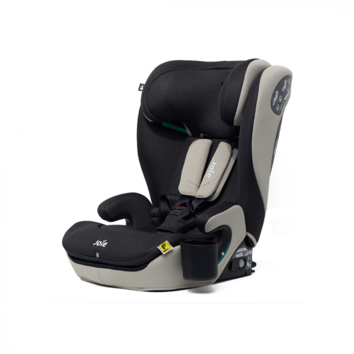 Scaun auto pentru copii Joie i-Irvana Gray Khaki i-Size, 76-150 cm, certificat R129 , tetiera ajustabila, suport pentru pahar