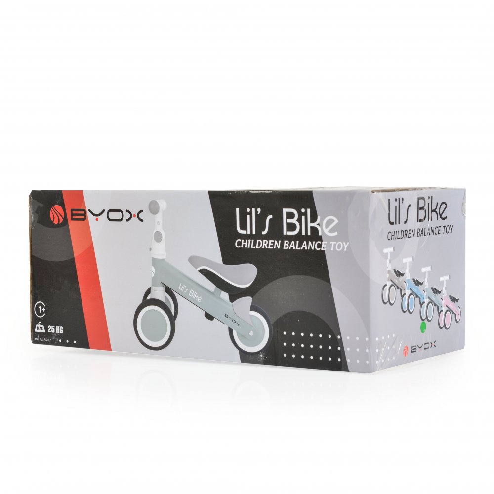 Mini tricicleta de echilibru fara pedale Byox Lils bike Pink, sezut moale si reglabil pe inaltime, interval de viraj limitat, roti late din spuma EVA, potrivita copiilor de la 1 an Mini tricicleta de echilibru fara pedale Byox Lils bike Pink, sezut moale si reglabil pe inaltime, interval de viraj limitat, roti late din spuma EVA, potrivita copiilor de la 1 an