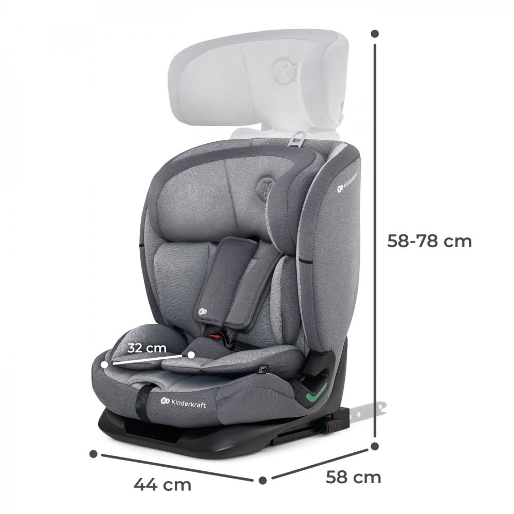 Scaun auto Kinderkraft Oneto3 i-size cu isofix 76-150 cm cool grey Scaun auto Kinderkraft Oneto3 i-size cu isofix 76-150 cm cool grey