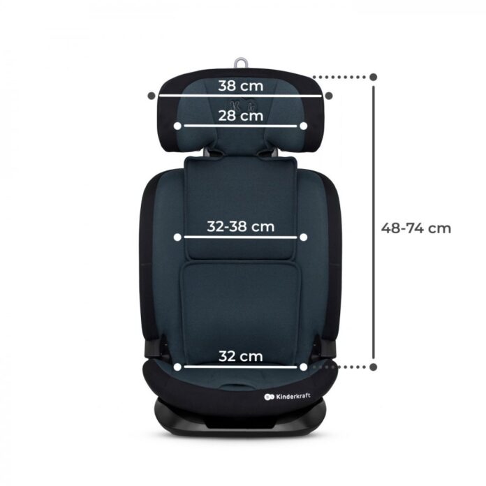 Scaun auto Kinderkraft Oneto3 i-size cu isofix 76-150 cm graphite black