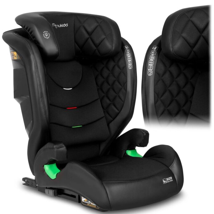 Scaun auto copii cu isofix Nukido I-SIZE 100-150 cm Louis Gri,tetiera reglabila in 12 pozitii,husa detasabila,indicatori instalare centura,protectie la impact lateral si certificare ECE R129
