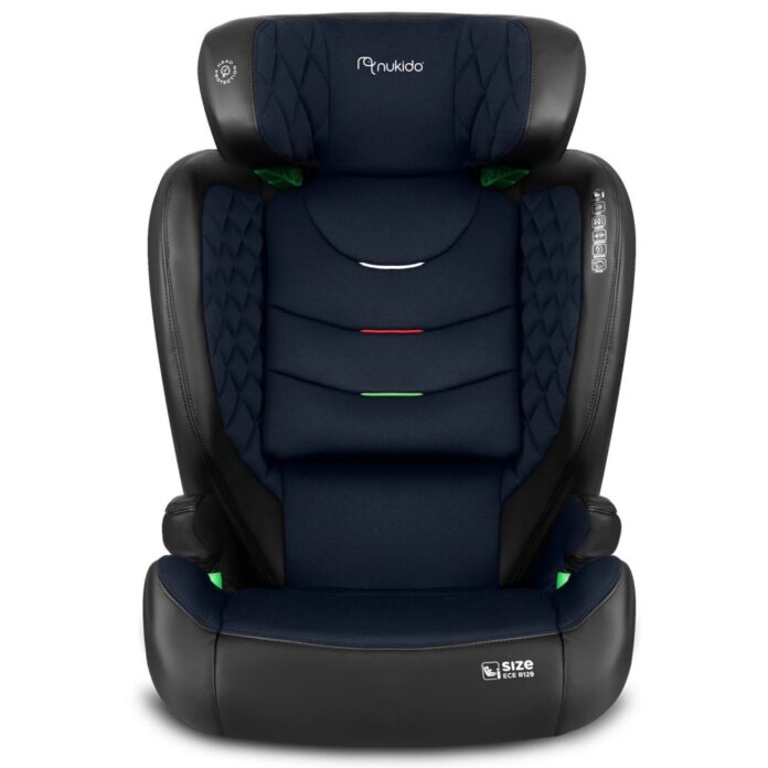 Scaun auto copii cu isofix Nukido I-SIZE 100-150 cm Louis NegruBleumarin,tetiera reglabila in 12 pozitii,husa detasabila,indicatori instalare centura,protectie la impact lateral si certificare ECE R129