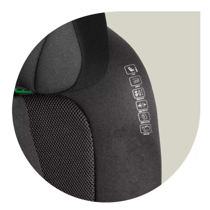 Scaun auto copii cu isofix Nukido I-SIZE 100-150 cm Louis Soft NegruGri,spatar reglabil si detasabil,tetiera reglabila in 12 pozitii,indicatori instalare centura,protectie la impact lateral,certificare ECE R129