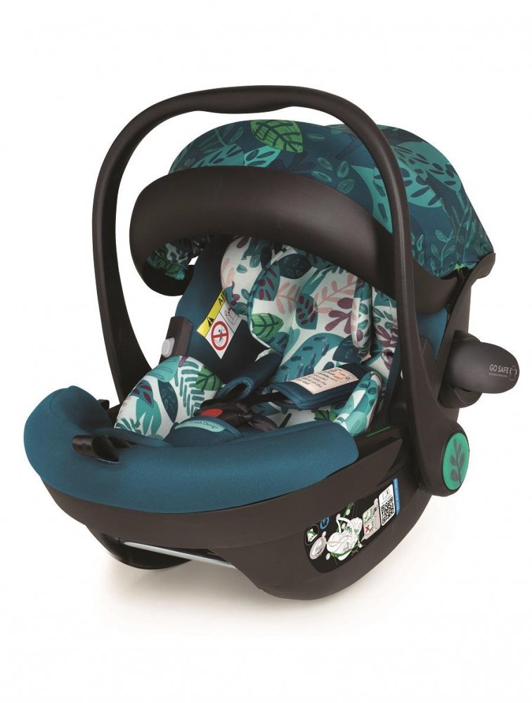 Scaun auto Cosatto Acorn 2 Midnight Jungle I-Size, Certificare ADAC, Insertii moi, Husa detasabila, Copertina reglabila