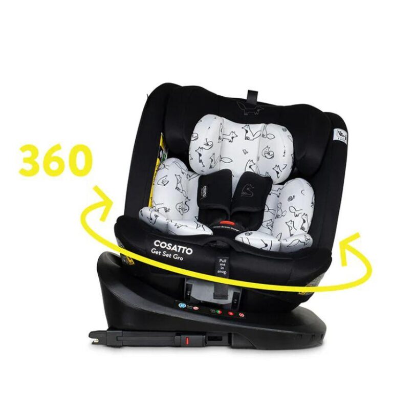 Scaun auto Cosatto Get Set Gro Foxed I-Size Rotativ 360, Certificare ADAC, Spatar si Tetiera reglabile, Husa detasabila, Isofix, TopTether, 40-150 cm