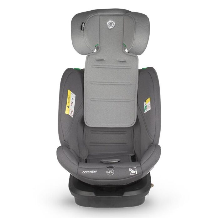 Scaun auto cu Isofix Coccolle Nyota Diamond Black 40-150 cm, i-Size, 4 pozitii inclinare, Rotire 360 cu o singura mana, Tetiera reglabila, Husa detasabila, Sistem antibasculare Top Tether, Pozitie somn, 0-12 ani