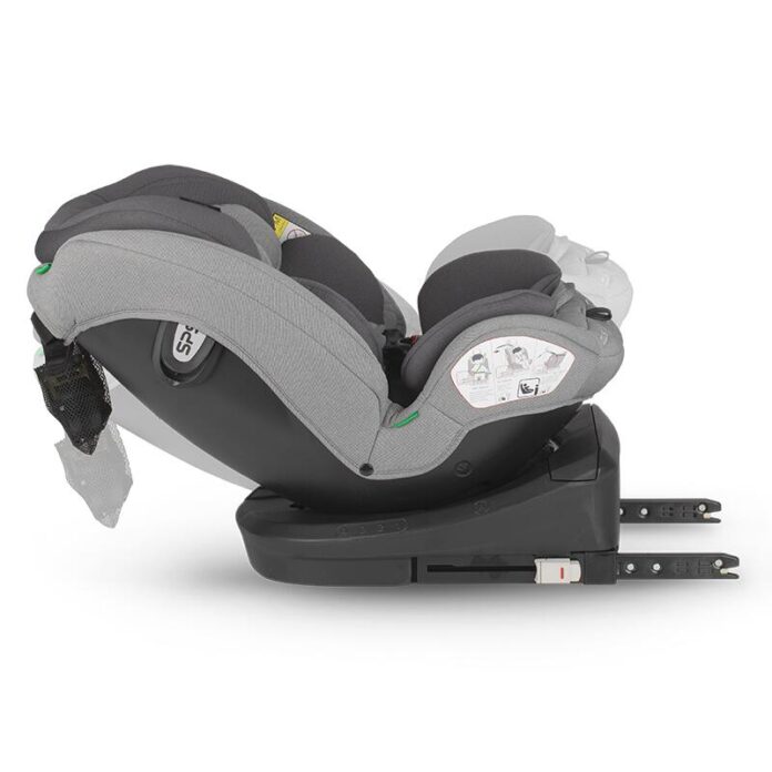 Scaun auto cu Isofix Coccolle Nyota Moonlit Grey 40-150 cm, i-Size, 4 pozitii inclinare, Rotire 360 cu o singura mana, Tetiera reglabila, Husa detasabila, Sistem antibasculare Top Tether, Pozitie somn, 0-12 ani