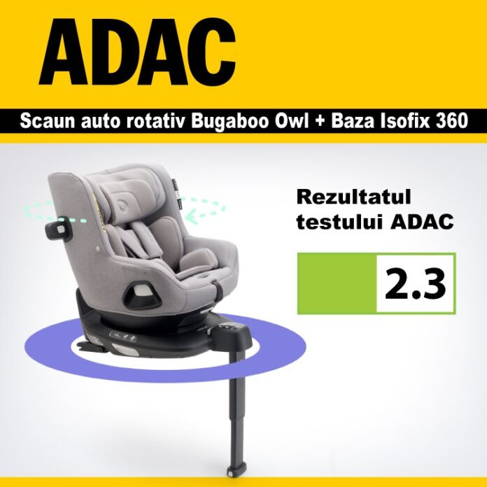 Scaun auto rotativ Bugaboo Owl grey i-Size