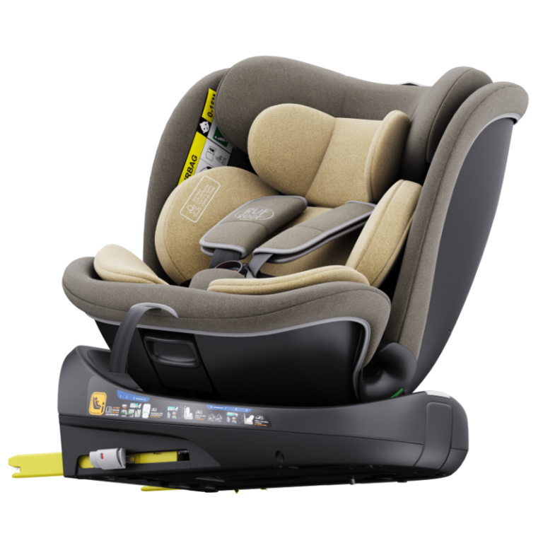 Scaun auto rotativ cu isofix B-Joy Deluxe Buf Boof iSize 40-150 cm lightbrown