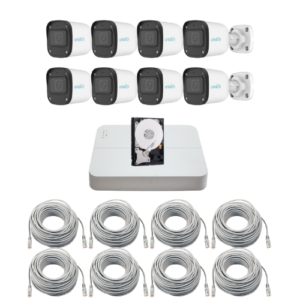 Sistem supraveghere complet IP Uniarch, 8 camere 2MP Full HD, Microfon, IR 30m, Pentru exterior, Vizualizare de pe mobil, NVR 8 canale, Accesorii montaj, HDD 1TB Sistem supraveghere complet IP Uniarch, 8 camere 2MP Full HD, Microfon, IR 30m, Pentru exterior, Vizualizare de pe mobil, NVR 8 canale, Accesorii montaj, HDD 1TB