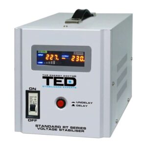 Stabilizator automat de tensiune TED, 3000 W, 5000 VA, TED-AVR5000 alarma sonora, unda sinusoidala pura Stabilizator automat de tensiune TED, 3000 W, 5000 VA, TED-AVR5000 alarma sonora, unda sinusoidala pura