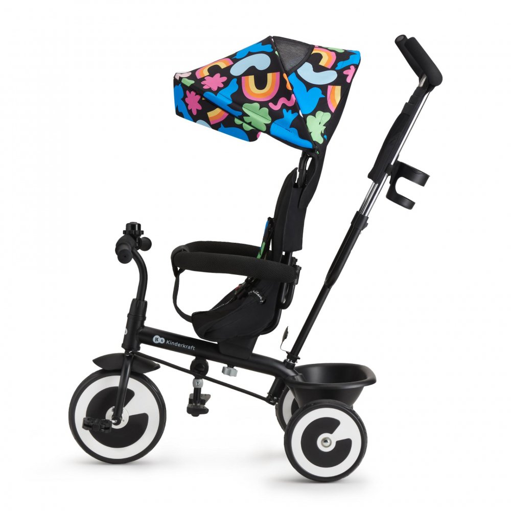 Tricicleta pentru copii Kinderkraft Aston Happy Shapes cu sezut reversibil, roti din spuma Eva, suport pentru picioare, copertina XXL, frana pe rotile din spate, de la varsta de 9 luni Tricicleta pentru copii Kinderkraft Aston Happy Shapes cu sezut reversibil, roti din spuma Eva, suport pentru picioare, copertina XXL, frana pe rotile din spate, de la varsta de 9 luni
