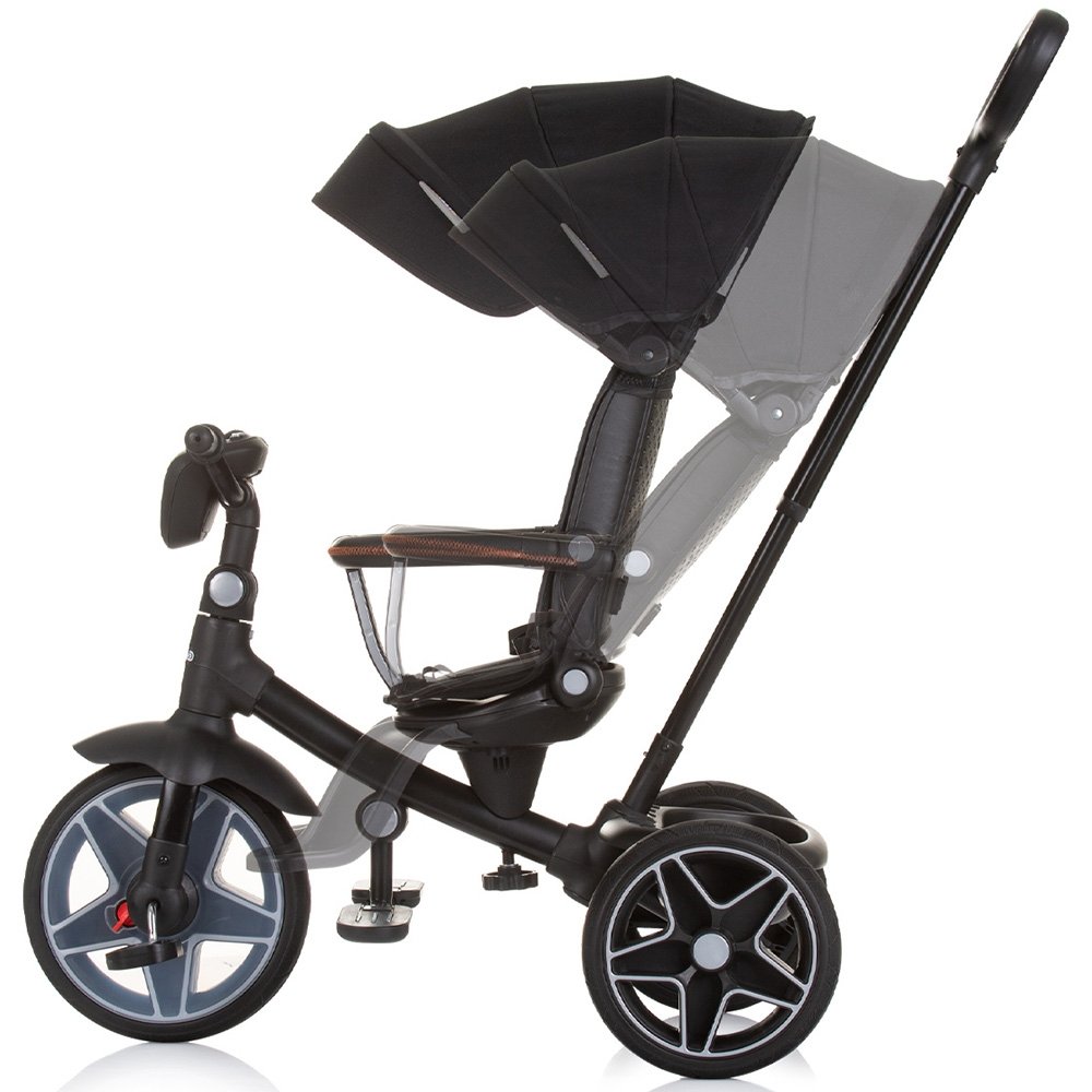 Tricicleta pentru copii Chipolino Derby obsidian, cu copertina si sezut reversibil , spatar reglabil, pozitie somn,frana, suport pentru picioare, maner cu control al directiei, jucarie cu muzica si lumini Tricicleta pentru copii Chipolino Derby obsidian, cu copertina si sezut reversibil , spatar reglabil, pozitie somn,frana, suport pentru picioare, maner cu control al directiei, jucarie cu muzica si lumini