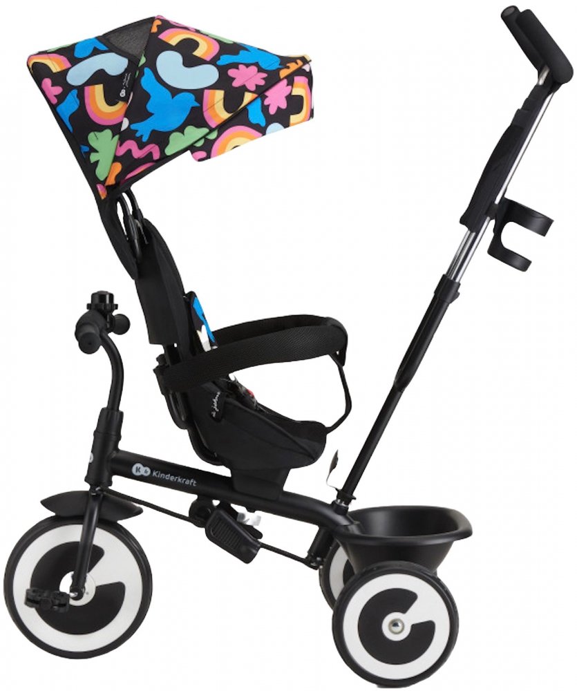 Tricicleta pentru copii Kinderkraft Aston Happy Shapes cu sezut reversibil, roti din spuma Eva, suport pentru picioare, copertina XXL, frana pe rotile din spate, de la varsta de 9 luni Tricicleta pentru copii Kinderkraft Aston Happy Shapes cu sezut reversibil, roti din spuma Eva, suport pentru picioare, copertina XXL, frana pe rotile din spate, de la varsta de 9 luni
