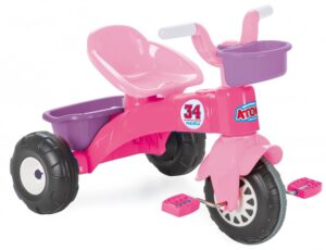 Tricicleta pentru copii Pilsan Atom Pink, roti din plastic rezistent cu aparatoare noroi, sezut cu spatar, cosulet pentru jucarii, de la 3 ani,greutate suportata maxim 35kg Tricicleta pentru copii Pilsan Atom Pink, roti din plastic rezistent cu aparatoare noroi, sezut cu spatar, cosulet pentru jucarii, de la 3 ani,greutate suportata maxim 35kg