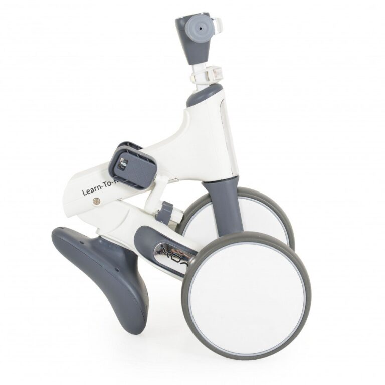 Tricicleta pentru copii Byox Learn to Ride Roz 2 in 1 cu pedale, transformabila, structura usoara, pliere compacta, sistem de siguranta cu viraj limitat, roti din cauciuc EVA si far cu lumina
