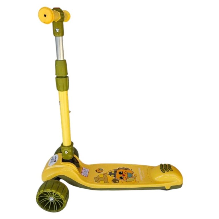 Trotineta pentru copii Novokids Mini Scooter 8150 Albastru cu roti luminoase din silicon, melodii si lumini, 3 roti, pliabila, maner reglabil pe inaltime, greutate suportata 50 kg