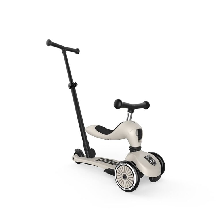 Trotineta copii cu sezut si maner, transformabila 3 in 1, Highwaykick 1 Push and Go Ash, 1-5 ani, pana la 50 kg, Scoot  Ride