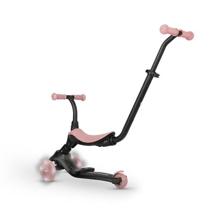 Trotineta pentru copii QPlay Sema EVO Verde 6 in 1 multifunctionala cu scaunel, maner telescopic parental, inaltime ajustabila, cadru din aluminiu, greutate admisa 50 kg