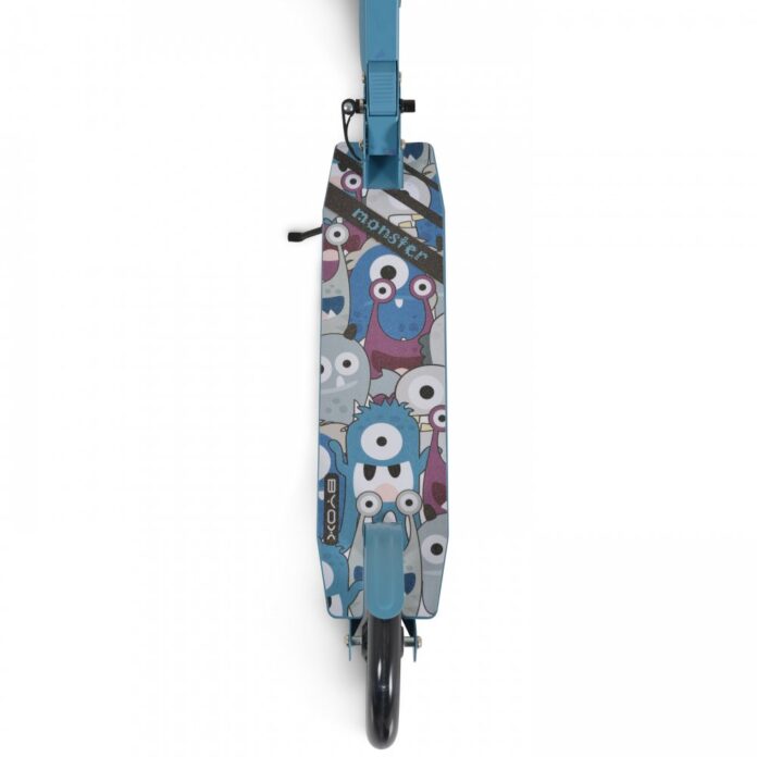 Trotineta pliabila pentru copii de la 6ani,cu ghidon din aluminiu,roti ABEC-7 din PU cu lumini LED,inaltime ghidon ajustabila,frana de picior si cric Byox Monster Green