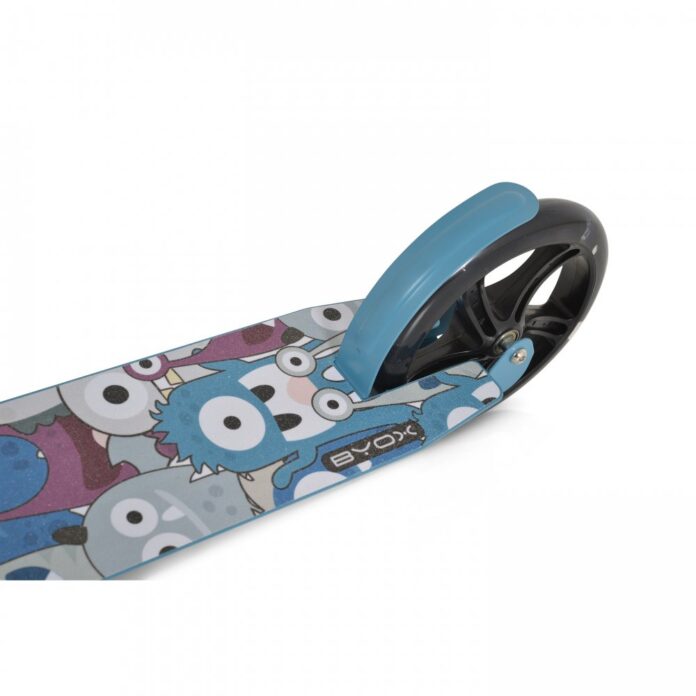 Trotineta pliabila pentru copii de la 6ani,cu ghidon din aluminiu,roti ABEC-7 din PU cu lumini LED,inaltime ghidon ajustabila,frana de picior si cric Byox Monster Green