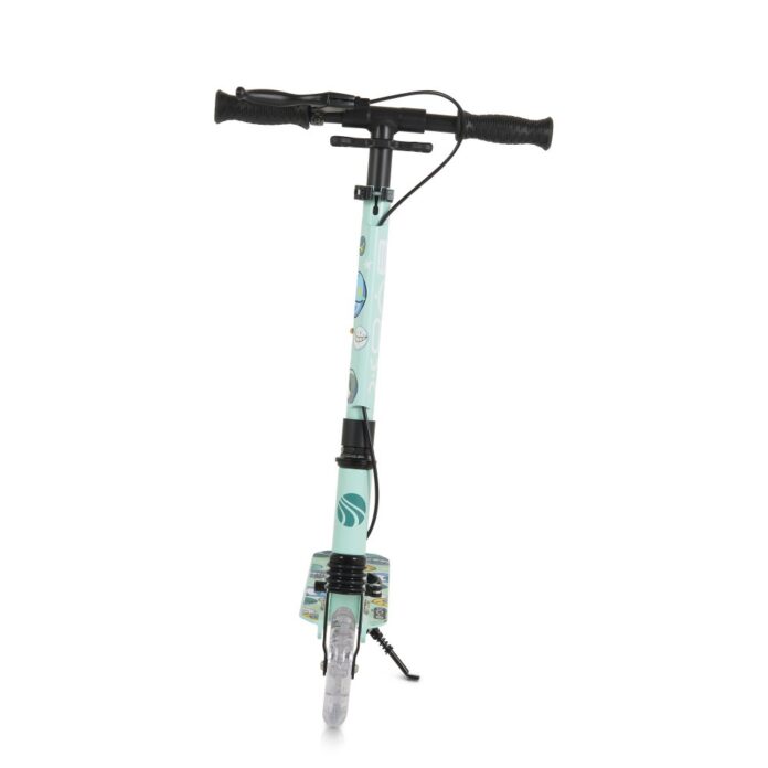 Trotineta pliabila pentru copii Byox Snazzy Mov de la 8 ani,Cadru din aluminiu,Amortizor frontal,Roti ABEC-7 din PU cu lumini LED,Inaltime ghidon ajustabila 75-89 cm,Baza antialunecare,Frana de mana si cric inclus Trotineta pliabila pentru copii Byox Snazzy Mov de la 8 ani,Cadru din aluminiu,Amortizor frontal,Roti ABEC-7 din PU cu lumini LED,Inaltime ghidon ajustabila 75-89 cm,Baza antialunecare,Frana de mana si cric inclus