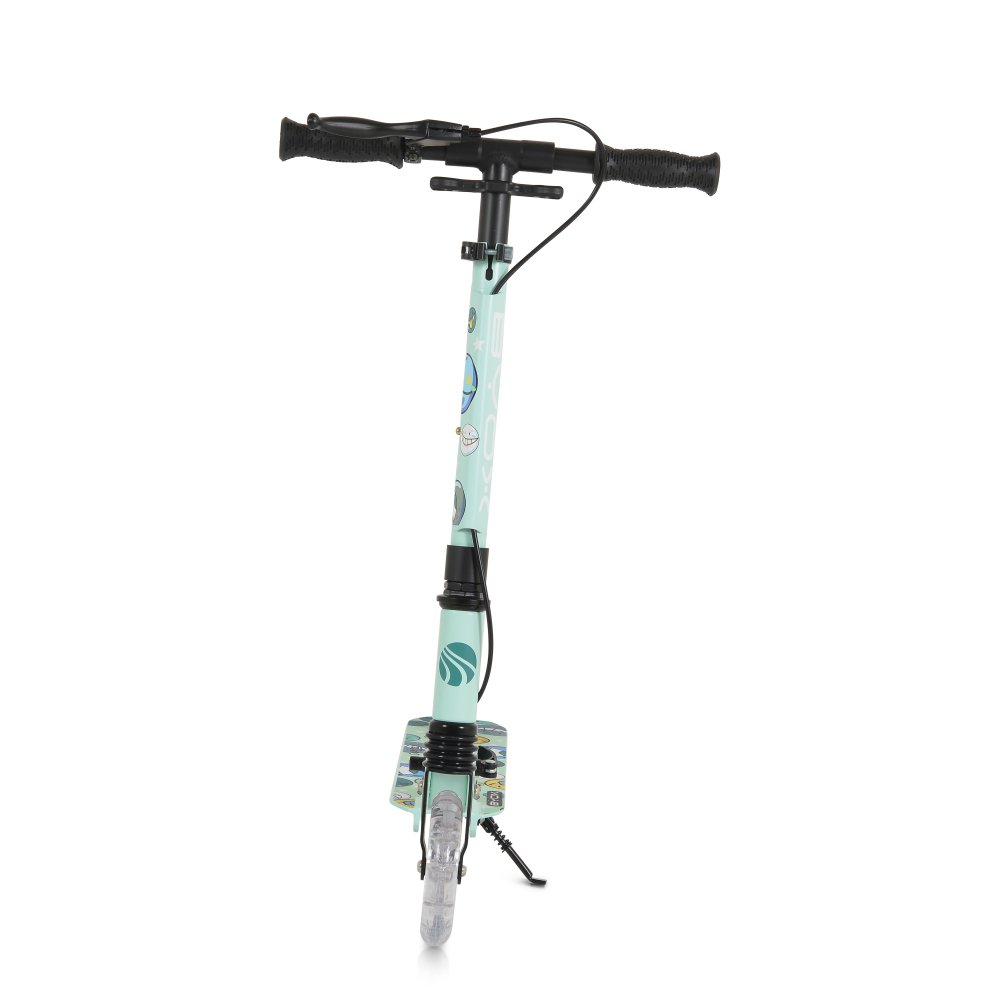Trotineta pliabila pentru copii Byox Snazzy Mov de la 8 ani,Cadru din aluminiu,Amortizor frontal,Roti ABEC-7 din PU cu lumini LED,Inaltime ghidon ajustabila 75-89 cm,Baza antialunecare,Frana de mana si cric inclus Trotineta pliabila pentru copii Byox Snazzy Mov de la 8 ani,Cadru din aluminiu,Amortizor frontal,Roti ABEC-7 din PU cu lumini LED,Inaltime ghidon ajustabila 75-89 cm,Baza antialunecare,Frana de mana si cric inclus