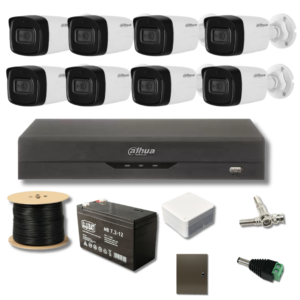 Kit supraveghere Dahua 8MP IR 80m Microfon DVR pentabrid cu 8 canale Recunoastere faciala Functii AI, Acumulator, Accesorii incluse Kit supraveghere Dahua 8MP IR 80m Microfon DVR pentabrid cu 8 canale Recunoastere faciala Functii AI, Acumulator, Accesorii incluse