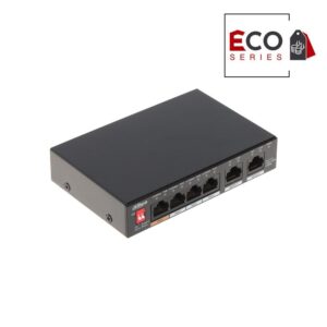 Switch cu 6 porturi Dahua Eco Series PFS3006-4GT-60-V2, 2000 MAC, 14 Gbps, fara management, PoE Switch cu 6 porturi Dahua Eco Series PFS3006-4GT-60-V2, 2000 MAC, 14 Gbps, fara management, PoE
